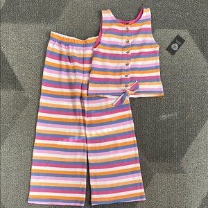Vince Camuto Striped Sleeveless Top and Wide-Leg Pants Set size 7 NWT